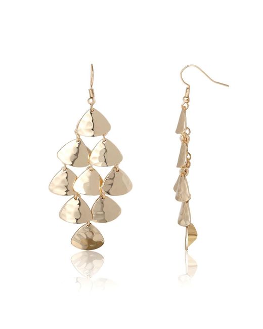 BCBGeneration Metallic Layered Triangle Drop Earrings