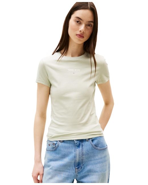 Tommy Hilfiger White Slim-fit Essential Logo Graphic T-shirt