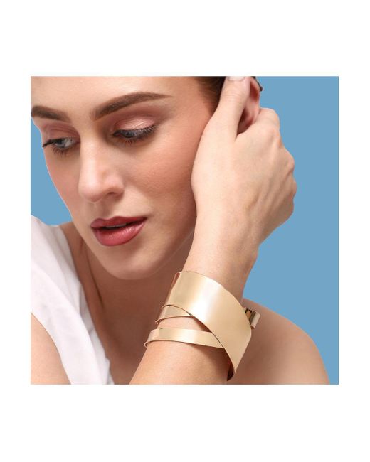 SOH Metallic Plated Handcuff Bracelet