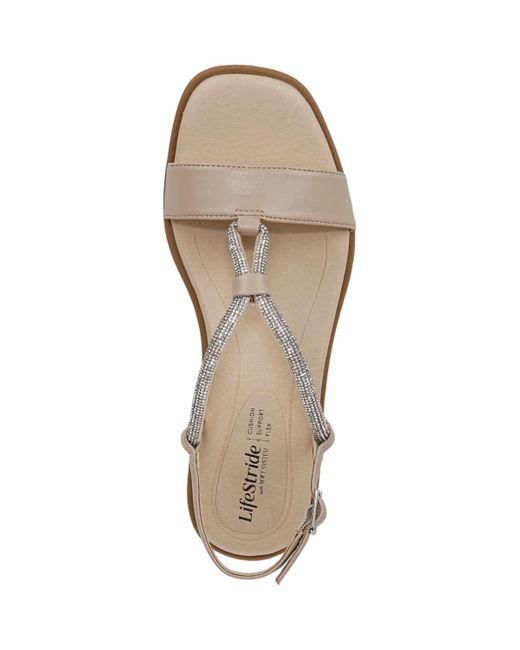 LifeStride White Radiant Square Open Toe Slingback Dress Sandals