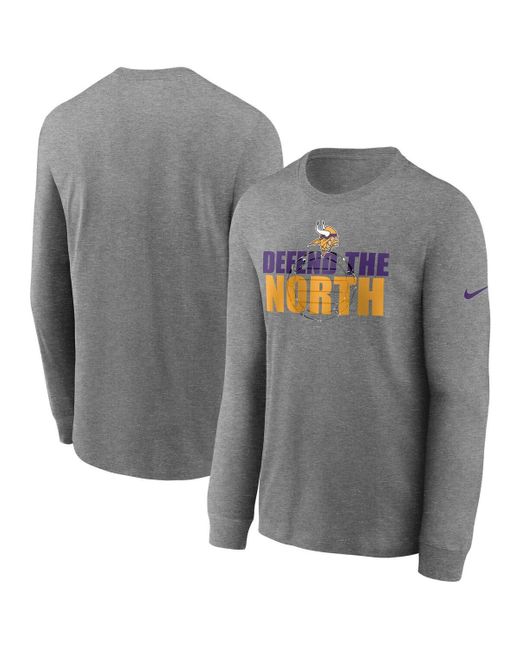 Nike Heathered Gray Minnesota Vikings Hyper Local Long Sleeve T-shirt for men