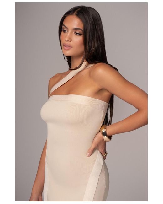 JLUXLABEL Gray Ivone Asymmetrical Midi Dress