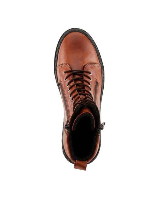 Spring Step Brown Hoylein Leather Combat-style Boot
