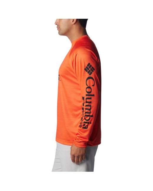 Columbia Orange Oregon State Beavers Pfg Terminal Tackle Omni-shade Raglan Long Sleeve T-shirt for men