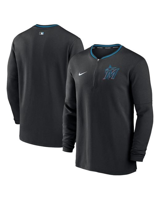Nike Blue Miami Marlins Authentic Collection Performance Half-zip Top for men