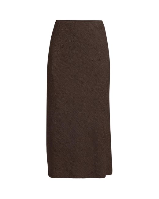 Lands' End Brown Crinkle Midi Skirt