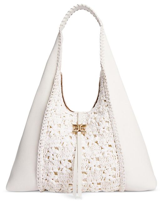 Sam Edelman Sylvia Crochet Raffia Hobo Bag in Natural | Lyst