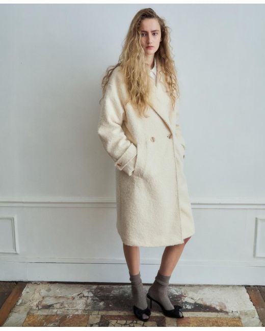 Mango Natural Lapels Boucle Coat