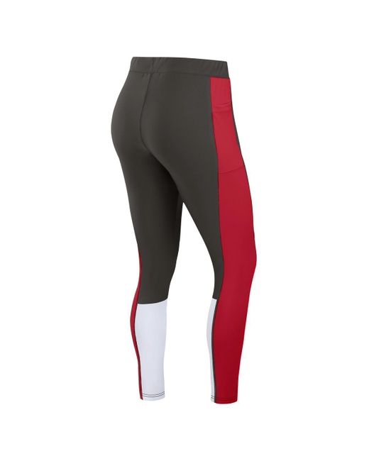 WEAR by Erin Andrews Pewter/red Tampa Bay Buccaneers Color-block leggings