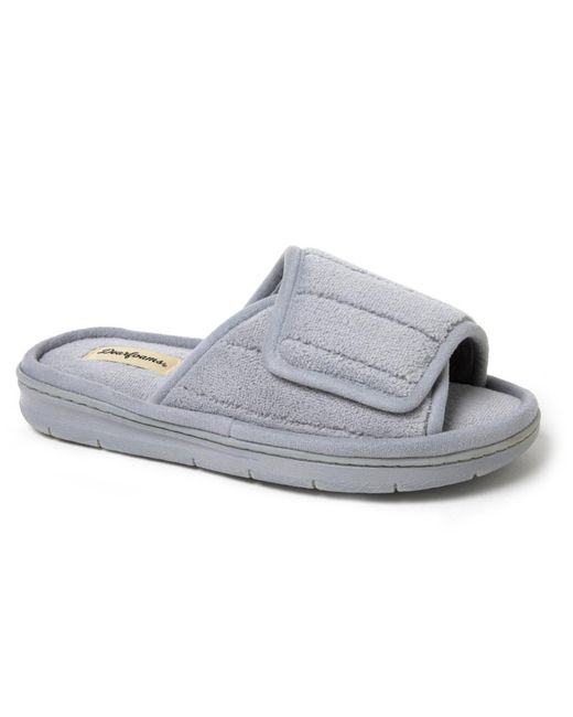 Dearfoams Gray Mickey Terry Adjustable Slides