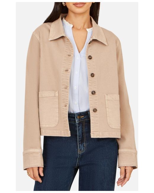 Yumi' Natural Canvas Patch Pocket Jacket