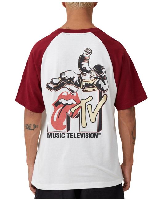 Cotton On Red Mtv X Rolling Stones Loose Fit T-shirt for men