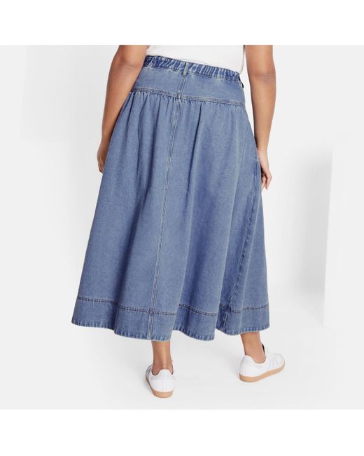 City Chic Blue Plus Size Ari Denim Skirt