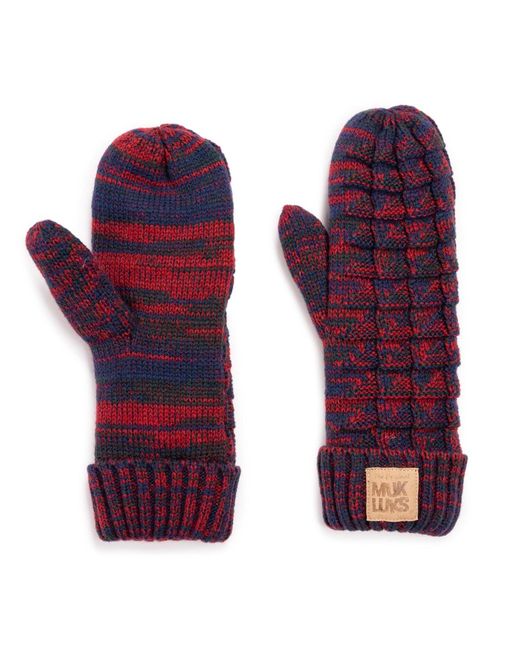 Muk Luks Purple Patch Pom Mittens