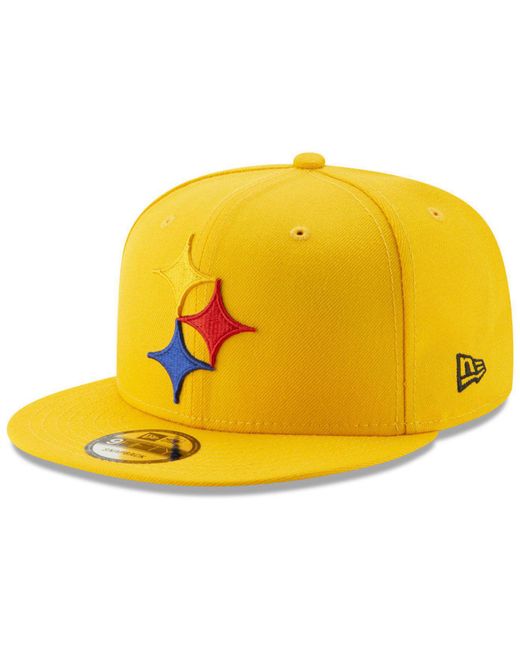 KTZ Yellow Pittsburgh Steelers Logo Elements Collection 9fifty Snapback Cap for men