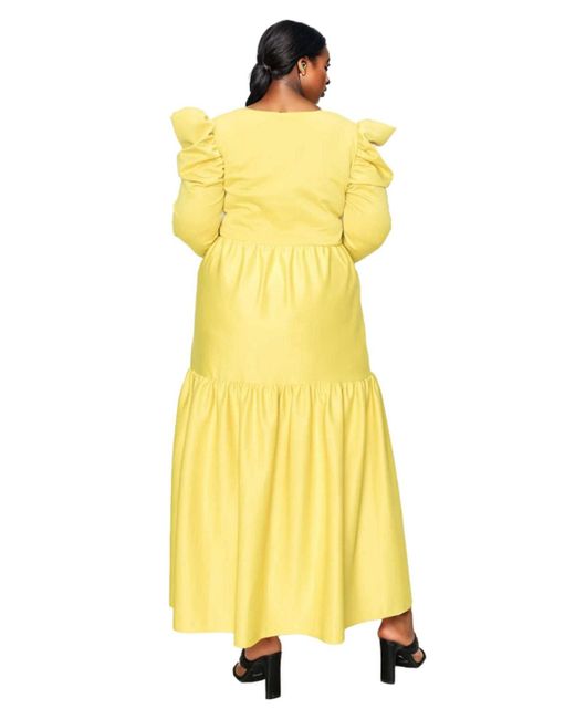 L I V D Yellow Plus Size Isabel Tiered Maxi Dress