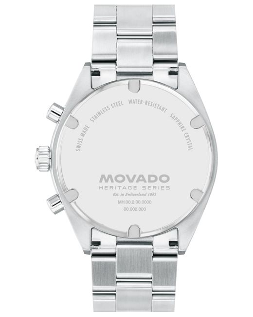 Movado Metallic Datron Swiss Quartz Chronograph Stainless-steel Watch for men