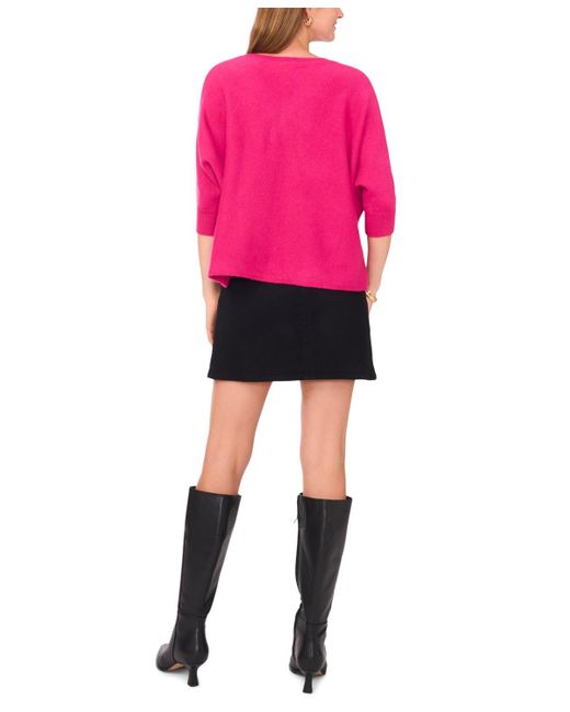 Vince Camuto Blue V-neck Dolman-sleeve Sweater