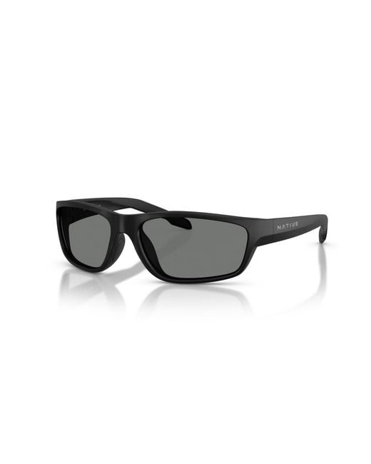 Native Eyewear Black Native Polarized Rectangle Sunglasses for men