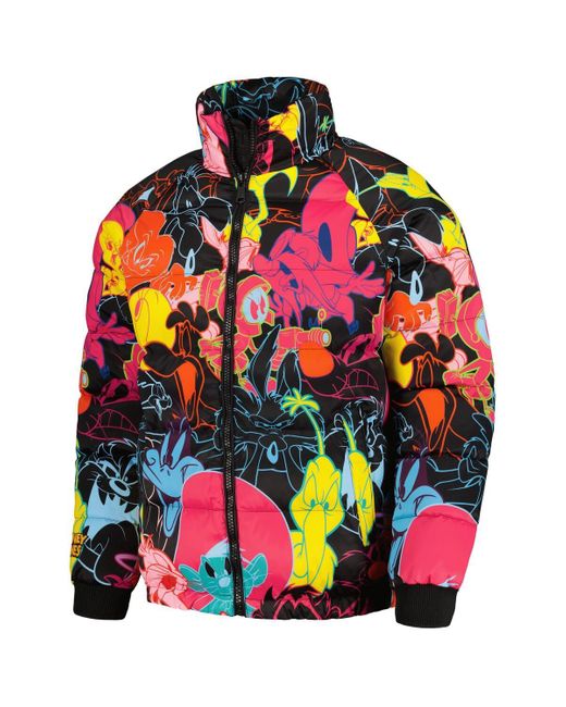 FREEZE MAX Red Looney Tunes Bugs Bunny Raglan Full-zip Puffer Jacket for men