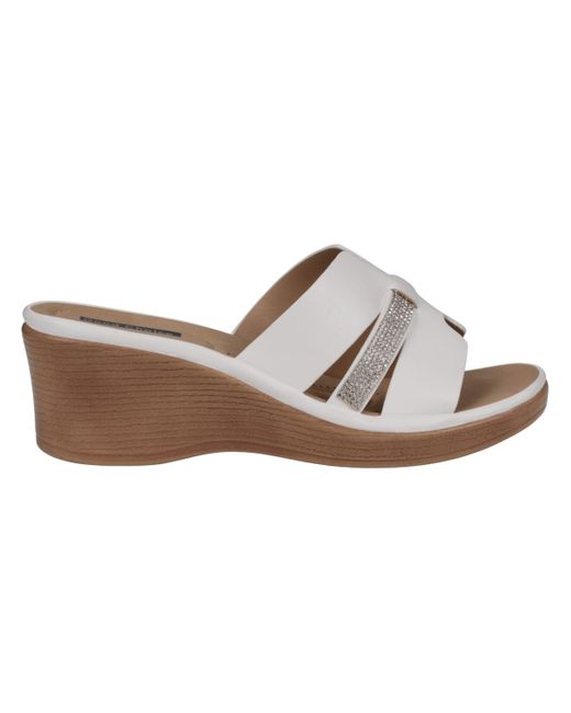 Gc Shoes White Frances Embellished Wedge Sandals