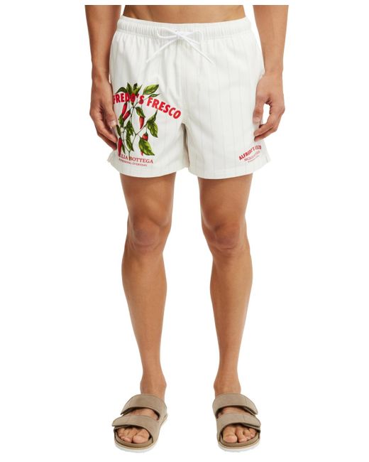 Cotton On White Stretch Swim Shorts for men