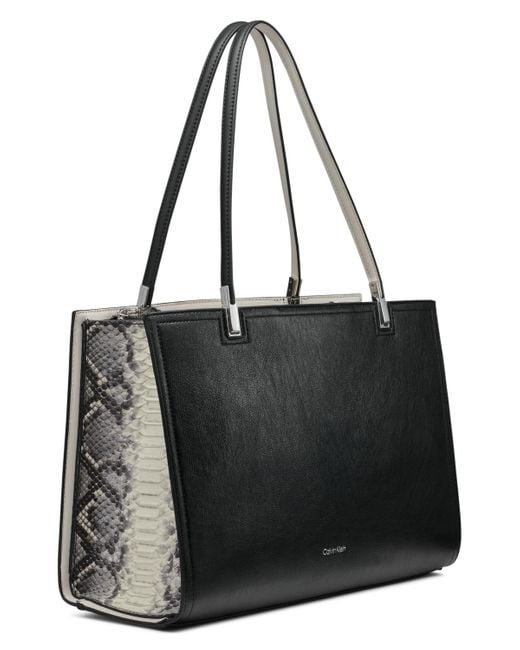 Calvin Klein Black Verne Mixed Material Tote
