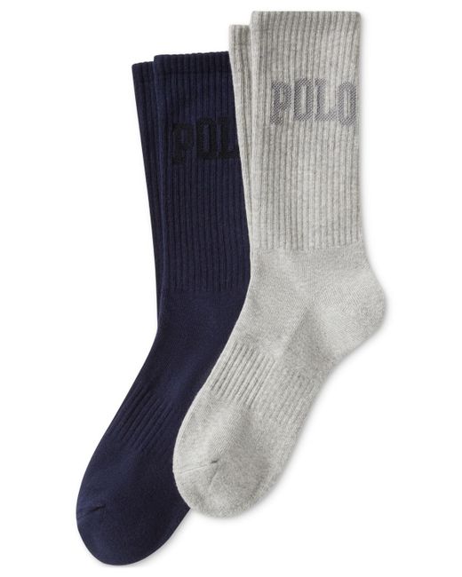 Polo Ralph Lauren Blue 2-pk. Tonal Logo Crew Socks for men
