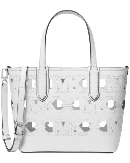 Michael Kors White Michael Michael Eliza Extra Small East West Open Tote