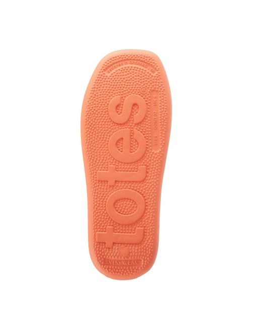 Totes Orange Molded Puffy Slide