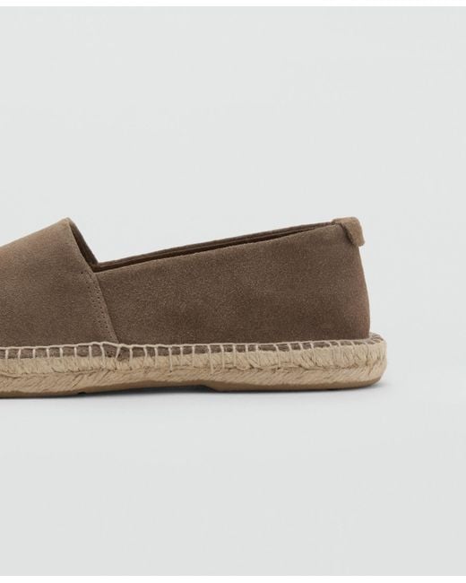 Mango Brown Jute Suede Espadrilles Shoe for men