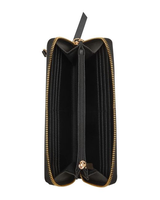 Nine West Black Lockup 9s Zip Around Wristlet