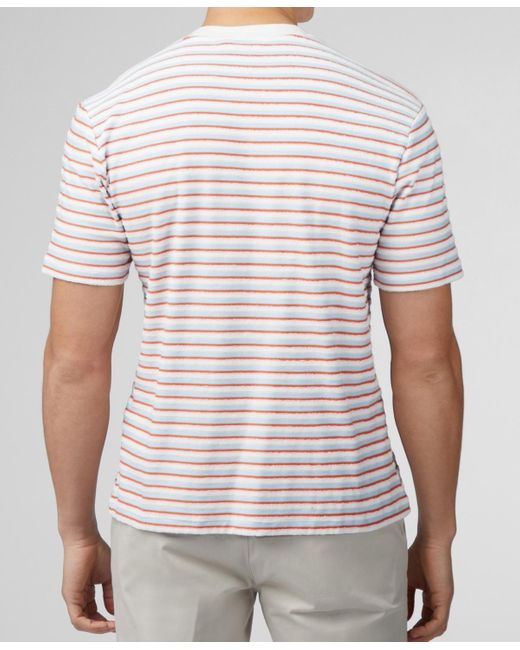 Ben Sherman White Loopback Stripe Short Sleeve T-shirt for men