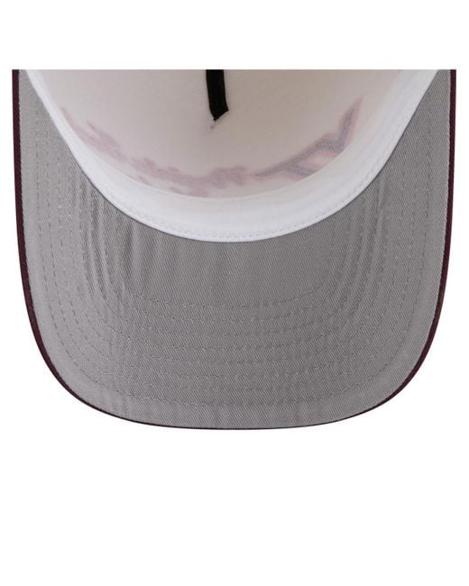 KTZ White Cream/maroon Virginia Tech Hokies Vintage Chainstitch 9fifty A-frame Snapback Hat for men