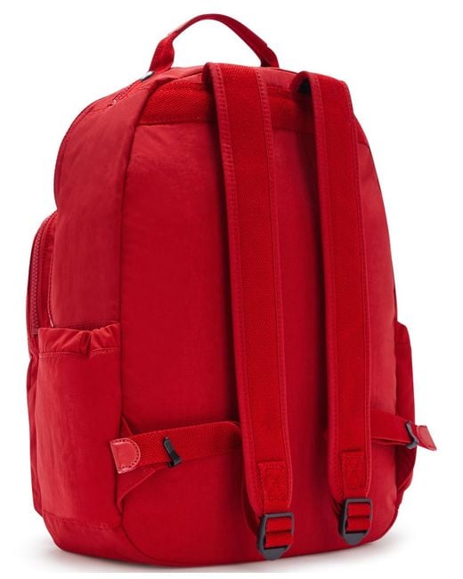 Kipling Red Seoul Medium Laptop Backpack