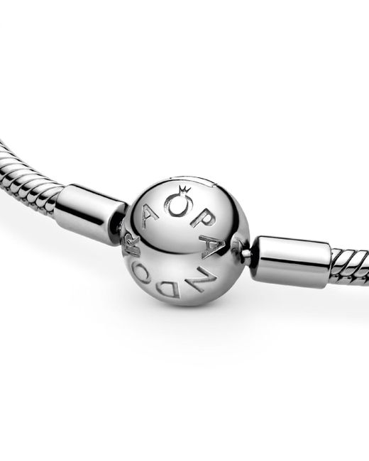 Pandora White Moments Sterling Silver Snake Chain Bracelet