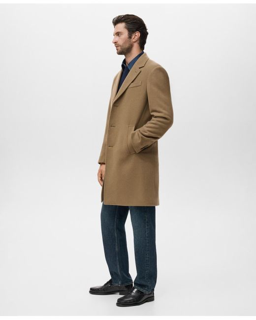 Mango Natural Wool Overcoat for men