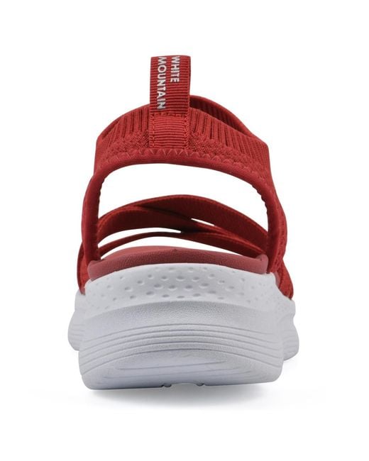 White Mountain Red Charry Round Toe Flat Sandals