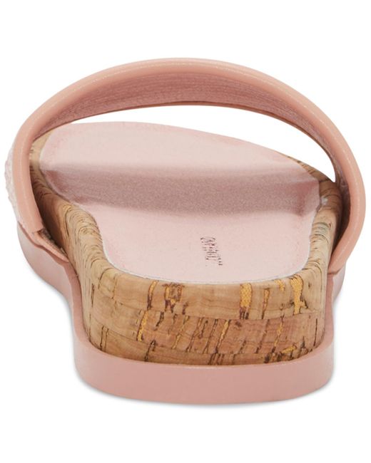 Lucky Brand Pink Dylina Cork Platform Slide Sandals