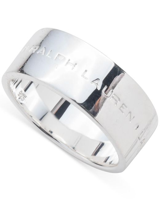 Ralph Lauren White Lauren Polished Logo Ring