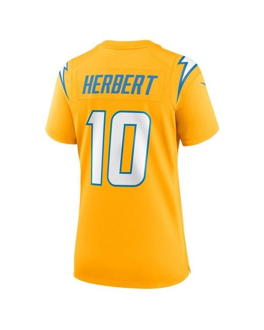 Nike Orange Justin Herbert Los Angeles Chargers Alternate Charger Power Game Jersey