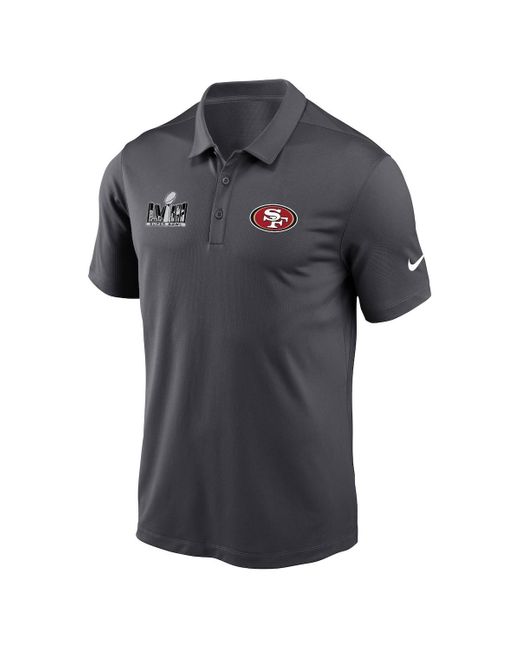 Nike Gray San Francisco 49ers Super Bowl Lviii Performance Patch Polo Shirt for men