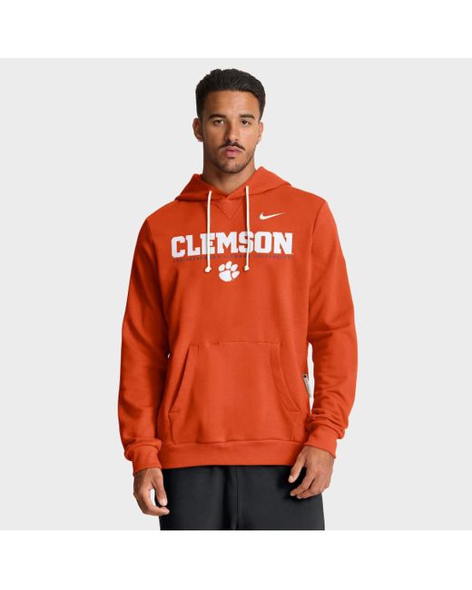 Nike Orange Clemson Tigers 2025 Sideline Standard Issue Dri-fit Hoodie for men