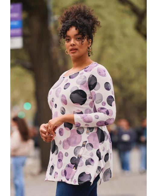 Avenue Blue Plus Size Leisure Button Tunic