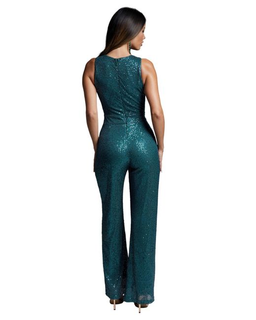 Bebe Blue Sequin Jumpsuit