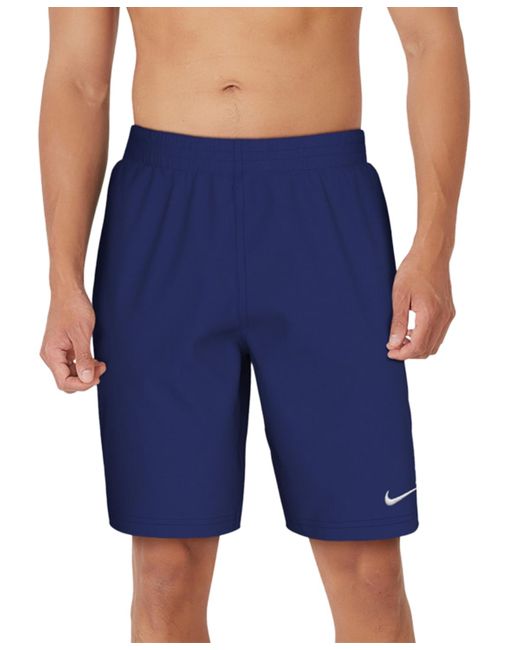 Nike Blue 9" Logo Volley Swim Trunks for men