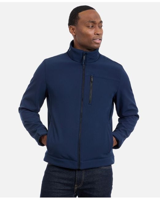 Calvin Klein Blue Water Resistant Softshell Jacket for men
