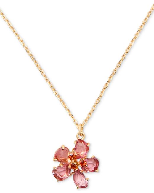 Kate Spade Metallic Gold-tone Paradise Flower Mini Pendant Necklace