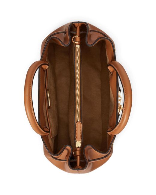 Ralph Lauren Brown Leather Blaike Satchel Bag