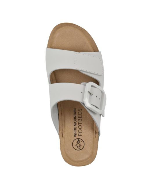 White Mountain Gray Fearful Slip-on Wedge Sandals